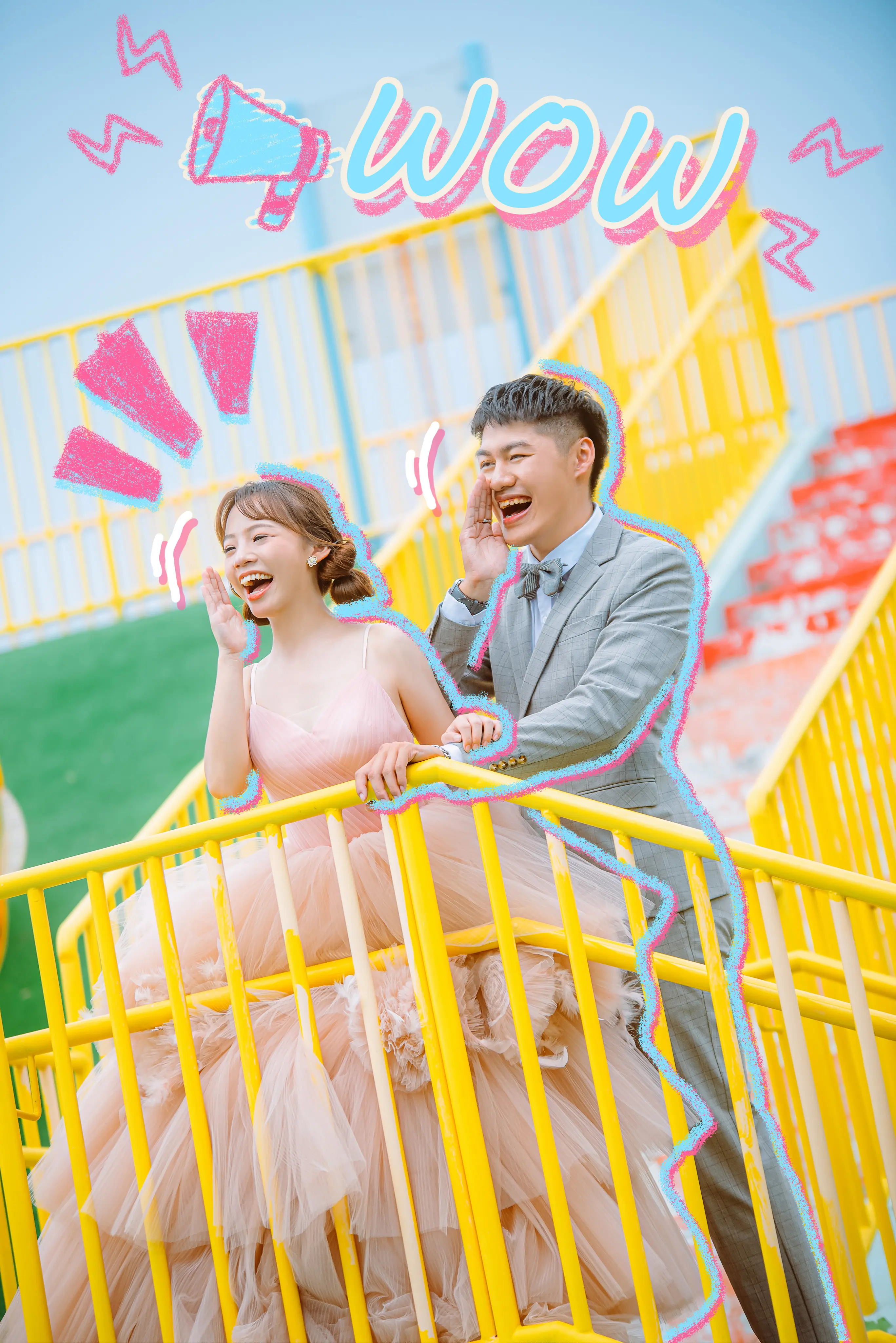 高雄遊樂園婚紗攝影｜遊樂園摩天輪童趣婚紗照