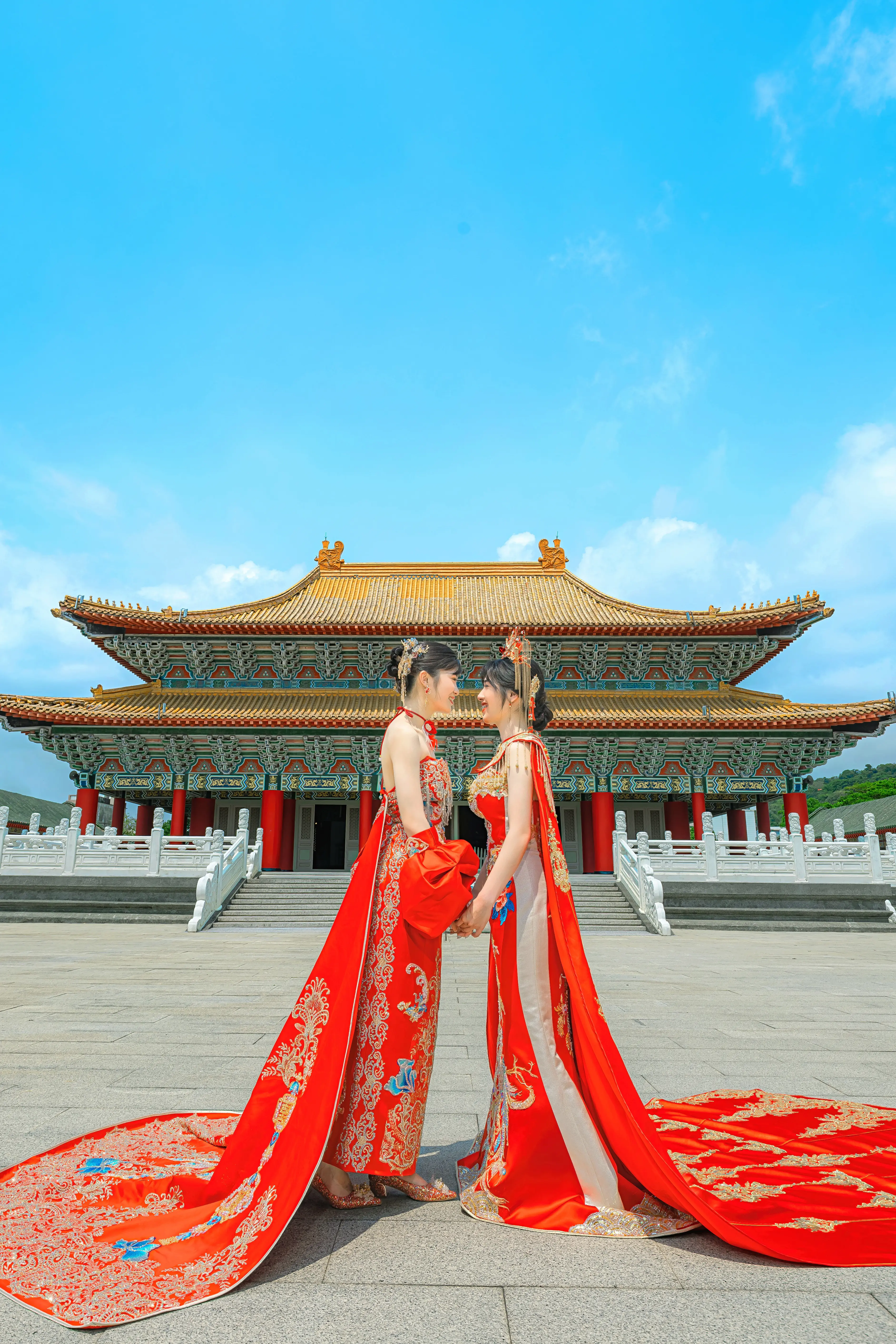 女女婚紗攝影 宮廷風中式婚紗照
